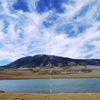 Wispy Autumn Clouds Above Elk Mountain & Pond, Horizontal