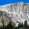 Near-Full Moon, Snowy Mountains, Morning, Vertical