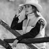 Female Model at Rail Fence