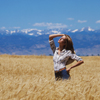 One Female Model Posing in Wheat Field