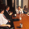 Former Wyoming Governor Geringer Meeting with Laramie Business Owners